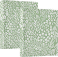 Sage Green Floral and Leafs Binder 3 Ring 1.5 Inch Binder with Clipboard&Pockets, Hardcover Binders Heavy Duty Large File Folder for Office School Supplies - Holds 200 Sheets,2 PC
