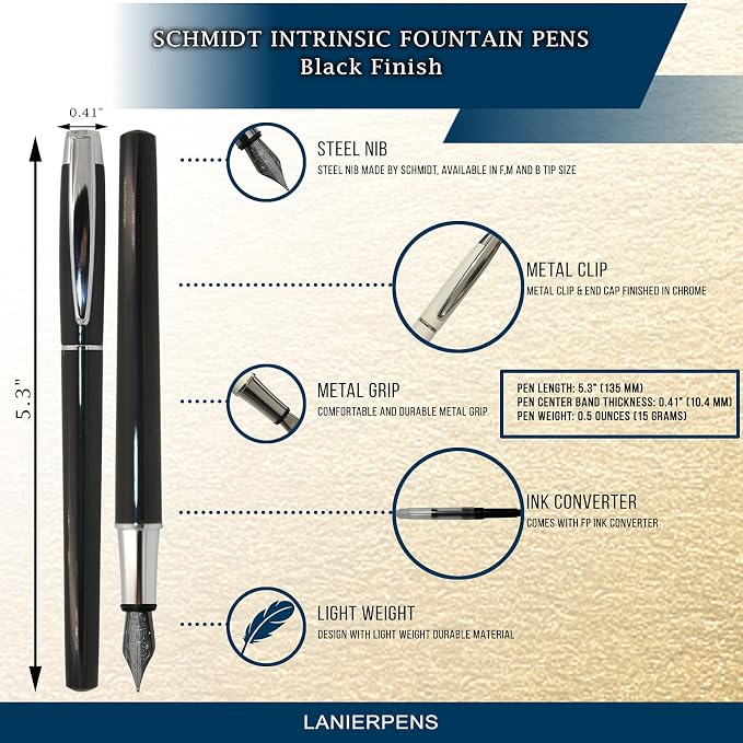 Lanier Pens Schmidt Intrinsic Fountain Pen - Black