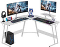 FDW L Shaped 51 Inch Gaming Desk,Corner Computer Desk,PC Gaming Desk,Writing Workstation with Large Monitor Stand for Home Office,Pure White