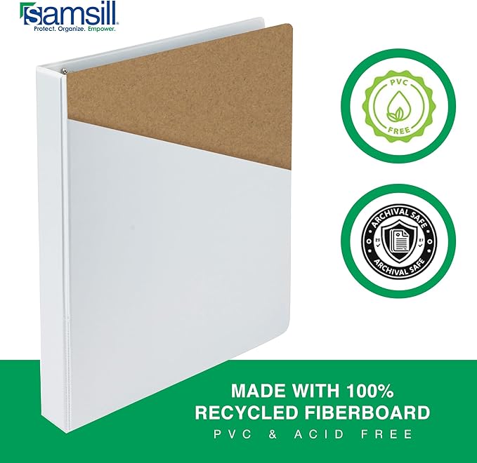 Samsill 2 Inch 3 Ring Binders, Economy Round Ring, Clear View Cover, 425 Sheet Capacity - for School, Home, Office - Assorted, 4 Pack