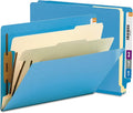 Smead End Tab Classification File Folder, 2 Dividers, 2" Expansion, Letter Size, Blue, 10 per Box (26836)