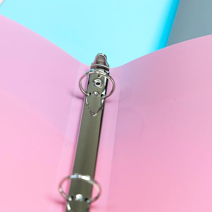 BAZIC Products 1" Pastel Color Poly 3-Ring Binder, 1 Pocket, 6-Set | round rings, 1 in pastel color poly 3-ring binder, 1 inside pocket, holds up to 175 sheets, Durable poly