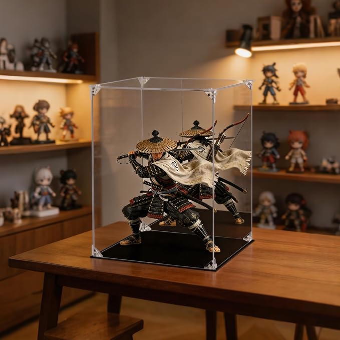 Display Case for Collectibles Assemble Clear Acrylic Box Alternative Glass Case for Display Action Figures Home Storage Organizing Toys (Internal dim 11.5X11.5X15 inch)