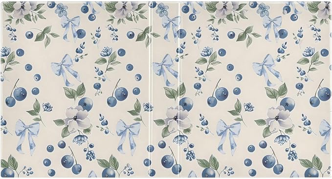 Blueberry Blue Bow 3 Ring Binder with 2 Interior Pockets 1.5 inch Binders 3 Ring Heavy Duty Fit 8.5" x 11" Letter Size for Office School, 2 Pack