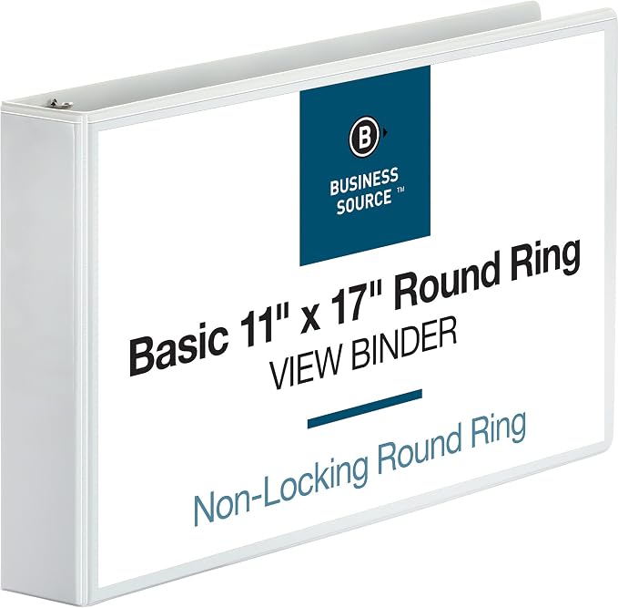 Business Source Tabloid-Size Round Ring Reference Binder - 2" Binder Capacity - Tabloid - 11" x 17"
