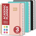 Taja 3 Pack Planner 2026-2027, Jul 2026-Jun 2027 Monthly & Weekly Planner | 6.3" x 8.5", Hardcover Academic Calendar, Teacher Student Planning Book for Office School Supplies, Black Pink Aquamarine