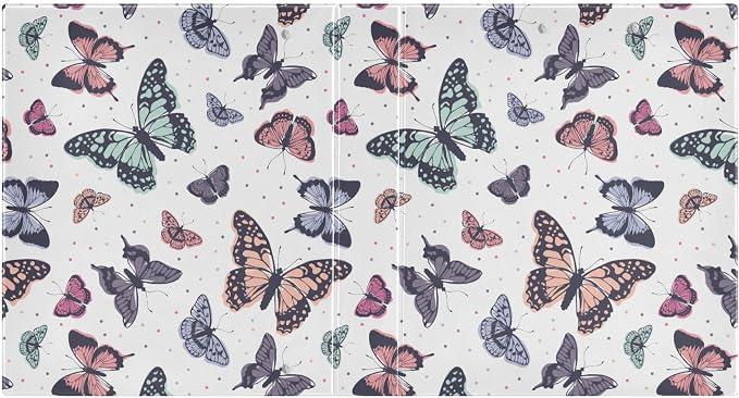 Butterfly Pastel Color Round Ring Binders 1.5 Inch Flora Insect Biology Natural 3 Ring Clipboard Binder for Office School Work Supplies File Folder 200 Sheet Capacity