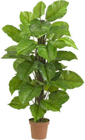 Nearly Natural 6583 Large Leaf Philodendron Decorative Silk Plant, 52-Inch, Green | Twisting Stems, Large Lifelike Foliage, Maintenance-Free, Nursery Pot Included, Perfect Office or Living Room Accent