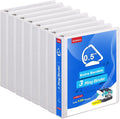 COMIX Heavy Duty 0.5 inch Slant-D Ring View Binder, 1/2 inch 3 Ring Binders, Hold 125 Sheets of 8.5" x 11" Paper, 8 Pack (White)
