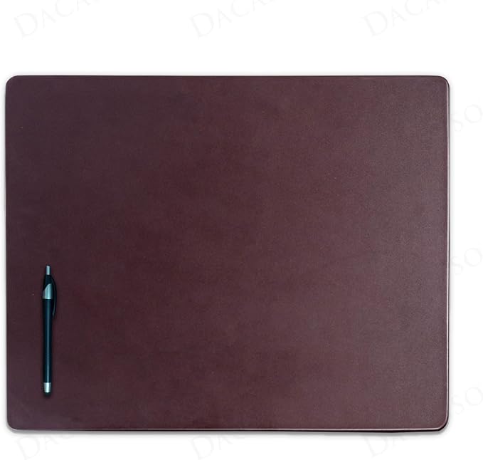 Dacasso 20" x 16" Chocolate Brown Leather Luxury Conference Pad - Leather Desk Blotter for Writing - Boardroom Organization & Executive Table Décor