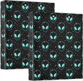 Blue UFO Alien 3 Ring Binder 1.5 Inch 2 Pack with 200 Sheet for Kids School Supplies Women Men Office