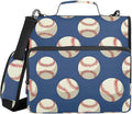 Baseballs Ball on Blue 3 Ring Binder Bag 1.5 inch Binder Organizer with Zipper Shoulder Strap 500 Sheet Documents Storage for School Office