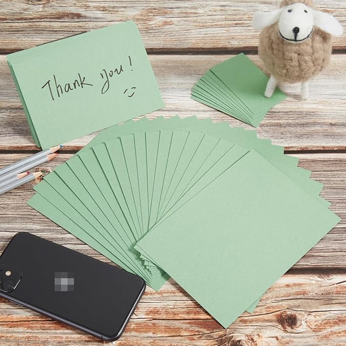 50 Sheets Blank Cardstock Paper 250 GSM Thick Heavy Cards Stock for DIY Art Projects, Card Making, Postcards, Greeting Cards, Birthday Party, Wedding Invitation (Sage-Green, 5x7 inches)
