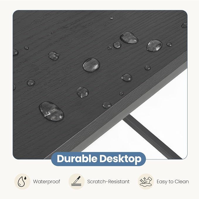 DUMOS 55 Inch L Shaped Desk, Computer Gaming Corner Desks with Shelves | Home Office PC Table, Writing Working Study Desk for Bedroom Dorm, Reversible Design, Black
