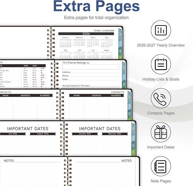 VALOME Planner 2026-2027, Weekly and Monthly Planner, 8.5" x 11"