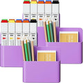Magnetic Dry Erase Marker Holder, Magnetic Pen Holder Whiteboard Pen Holder Dry Erase Marker and Eraser Organizer,Powerful Neodymium Magnets 4pcs (Purple)