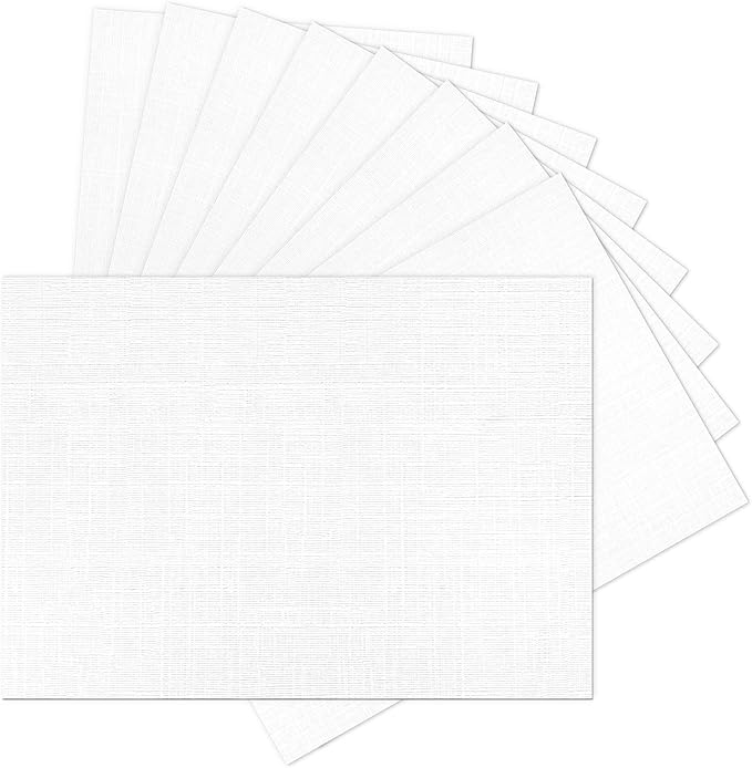 5x7 White Linen Paper 80lb Textured Cardstock | Goefun 100 Sheets Wedding Invitation Cardstock Linen Paper for Printing, Invitations, Arts & Crafts and Business Cards