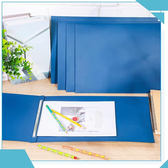Resurhang 10 Pcs 11x17 Inch Pressboard Report Cover, 3" Capacity Presentation Binder Folder with Metal Prong Paper Fastener to Neatly Bind Reports Proposals Transcripts, Other Documents (Navy Blue)