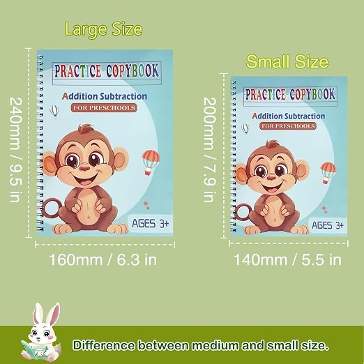 Reusable Grooved Handwriting Workbooks,Magic Copybook,Magic Writing Practice copy books, to help children improve their handwriting ink Practice Age 3-8 Calligraphy for kids(Animal edition)