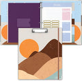 3 Ring Binder, 1 Inches Round Ring Binder with Clipboard, Dividers Tabs, PVC Zipper Bag Sleeves & to Do List Planners for Women, Men, School, Office Supplies, Mountain