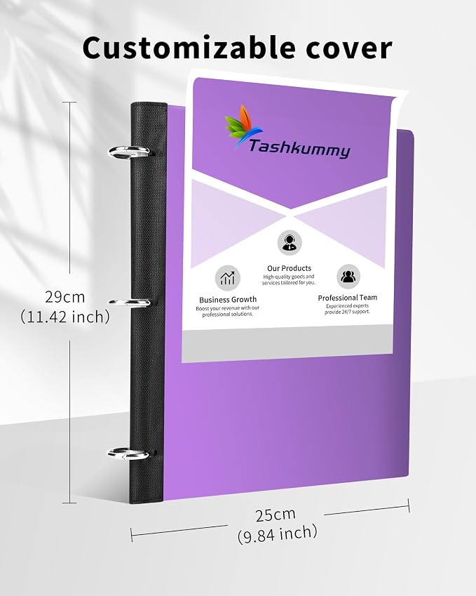 360 Degree Pivotable Binder, Upgraded 3 Ring Binder 1 inch, Flexible Binders 3 Ring, Foldable Three Ring Binders, Purple