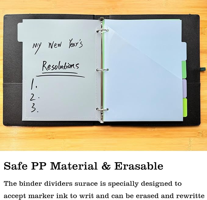Pocket Plastic Dividers, 5 Tab Set, 10 Count (Pack of 2), Letter Size(8.5"x11"), Morandi Color