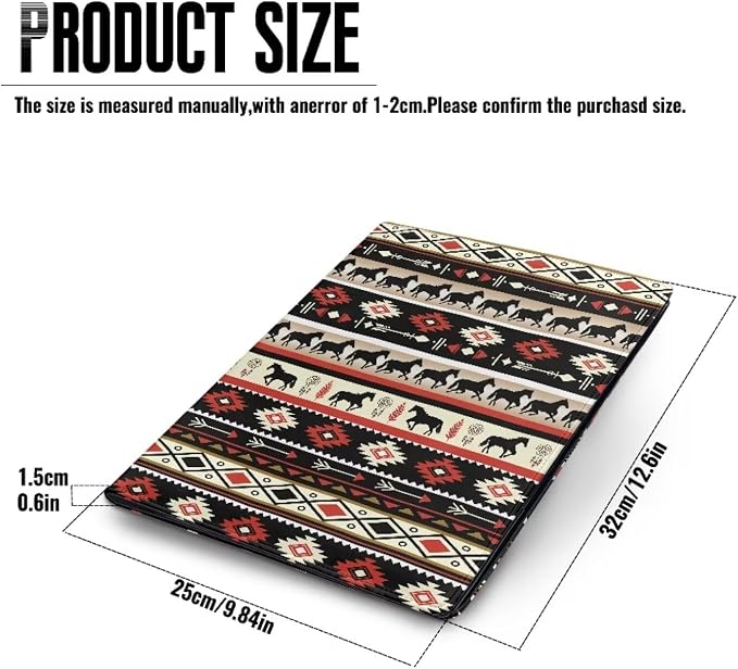 Dreaweet Aztec Ethnic Tribal Horse Pattern Portfolio Leather Padfolio Binder Interview Resume Portfolio Folder Business Card Holder Organizer Letter Size Writing Pad