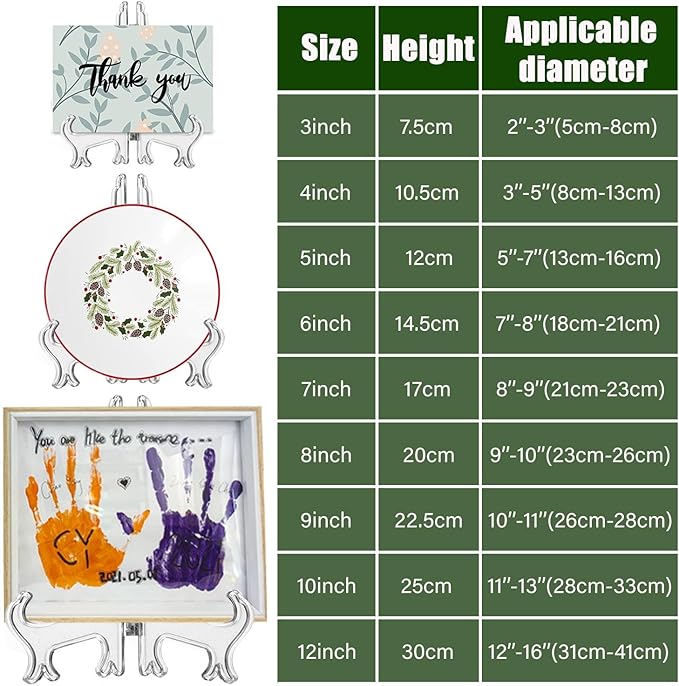 LonlyEagle 6 Pack 10 Inch Clear Plastic Easels or Stand/Plate Holders to Display Pictures or Other Items at Weddings, Plate Stands for Home Decoration, Birthdays, Tables