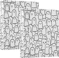 Cute Ghost Binder 1.5 Inch Binder with Clipboard&Pockets, Black White Funny Ghosts Hardcover Binders 3 Ring, Heavy Duty Large File Folder for Office School Supplies - Holds 200 Sheets, 2 PC