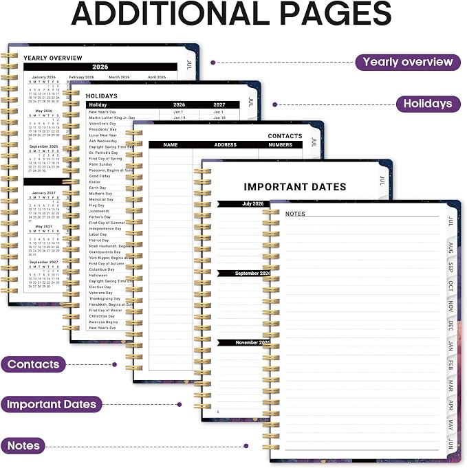 Academic Planner 2026-2027, Jul 2026-Jun 2027 Monthly & Weekly Planner