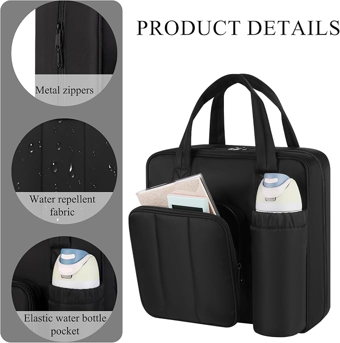 Upgraded Zipper Binder | 3-Inch & 2-Inch O-Rings, 600 Sheet Capacity Trapper Keeper with 13 Inch Laptop Sleeve & Water Bottle Holder, Binder Bag with Multi-Pockets & Shoulder Strap (Black)