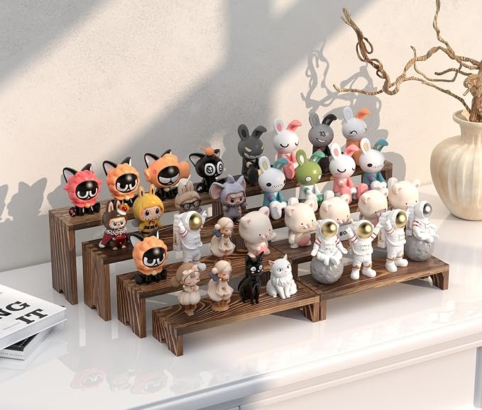 4 Set Wooden Tiered Risers Display Stands for Vendor Events,Stackable Wood Cupcake Display Stand,Farmhouse Decor Wood Dessert Table Display Set,Vendor Booth Display Items,Food Display Risers for Party