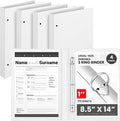 Henoyso 4 Pcs Legal Size Binder 3 Ring 1" Durable White Binders for 8.5" x 14" Paper Hold up to 175 Sheets for Documents Artwork Blueprints, Office, Home, Work Places