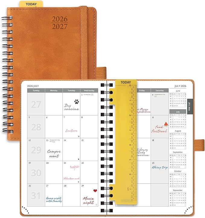 POPRUN 2026-2027 Monthly Planner, 4" x 6.25" Small Agenda,18 Month Calendar