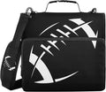 Fisyme American Football Black Zipper Binder 3 Ring with Zipper and Shoulder Strap Large Capacity Multi-Pocket Binder Organizer