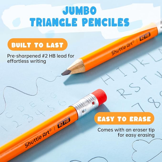Shuttle Art 108 Pack Jumbo Pencils 4.5in