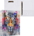3 Ring Binder Tiger 1.5 Inch Three Ring Binder | Cute Binder with 3 Storage Pockets for Women School Office Supplies