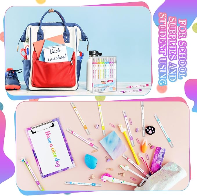 Zhehao 100 Pcs Erasable Highlighters Set, 10 Assorted Pastel Colors