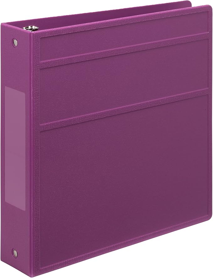 Carstens 2-Inch Heavy Duty 3-Ring Binder - Side Opening, Dewberry Purple, Durable Plastic, Precision No-Gap Rings, Waterproof Cover, No Pockets, Holds 300 Letter Sheets, BPA-Free Made in USA (2841-3R)