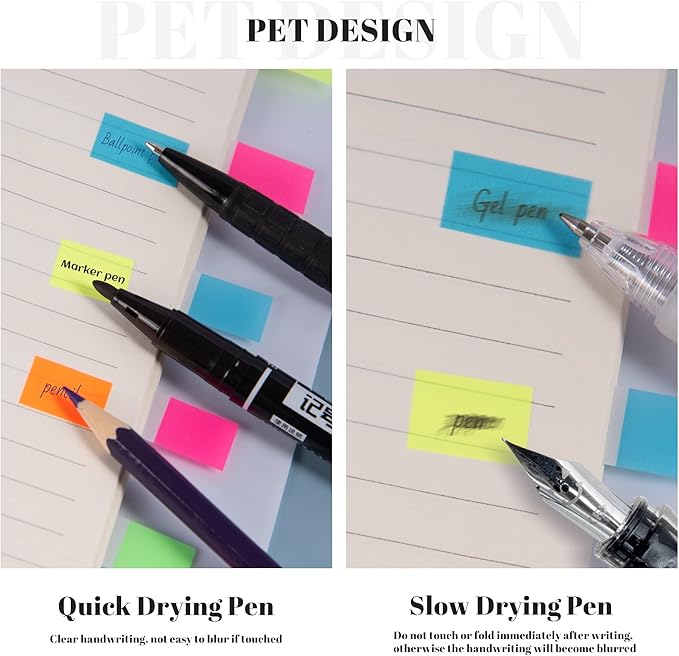 Golcellia 756 Pieces Transparent Sticky Notes Page Markers Book Tabs Page Tabs, Pop Up Index Tabs,Tabs for Annotating Books
