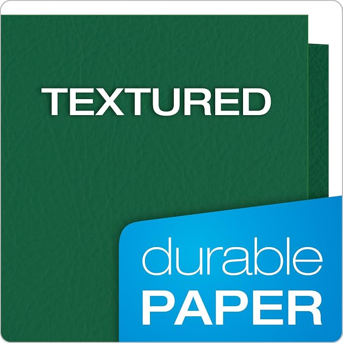 Oxford Twin-Pocket Folders, Textured Paper, Letter Size, Hunter Green, Holds 100 Sheets, Box of 25 (57556EE) (Pack of 2)