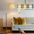 G-SAFAVA Real Wood Floor Lamps for Living Room Bedroom, 62.5" Mid Century Modern Lamp Gold Standing Tall Arc Lamps with Foot Switch, Floor Lamps for Nursery Office Decor Corner Reading Room Light