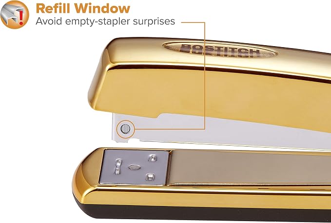 Bostitch Office Professional Metal Executive Stapler, 20 Sheet Capacity, Gold Chrome (B5000-GOLD) | (Pack of 6)