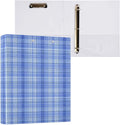 Blue Tartan Pattern 3 Ring Binder 1.5 Inch 1 Pack with 200 Sheet for Kids School Supplies Women Men Office