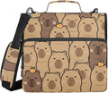 Cute Capybara with Orange 3 Ring Binder Bag 1.5 inch Binder Organizer with Zipper Shoulder Strap 500 Sheet Documents Storage for School Office