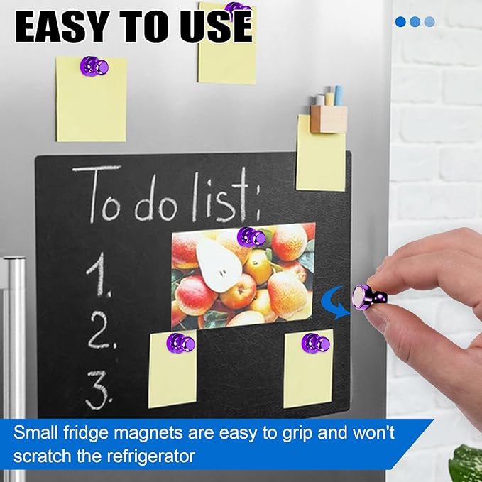 LOVIMAG Fridge Magnets 20Pcs Refrigerator Whiteboard Small Strong Magnet Classroom Kitchen Accessories Decorative Locker Set Decor Must Haves Office Calendar Refrigerador Magnetic Cute Crafts Purple