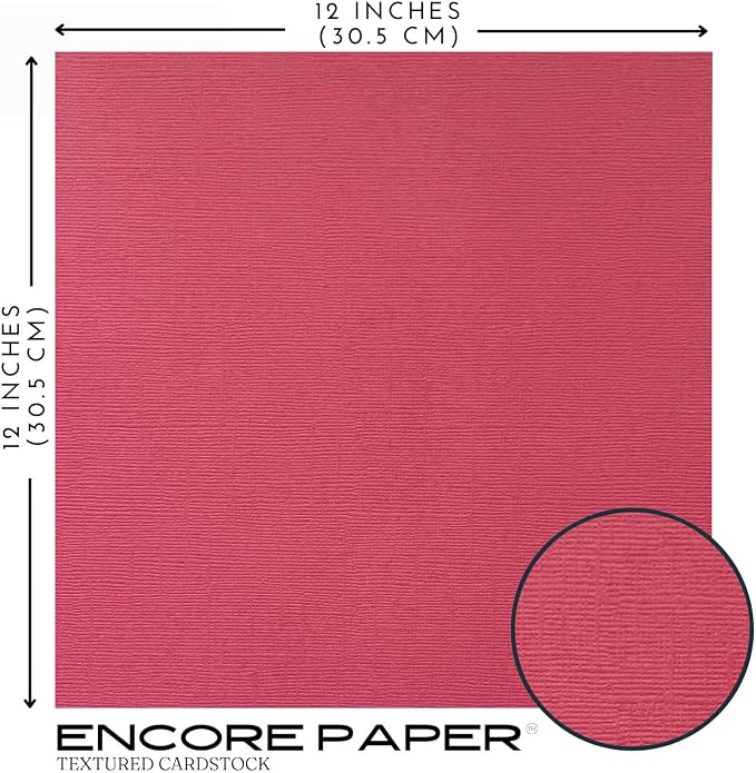 Rosy Red—12x12 Textured Cardstock | 80lb Textured Red Scrapbook Paper | Premium Cardstock for Cricut Cutting | 25 Sheets