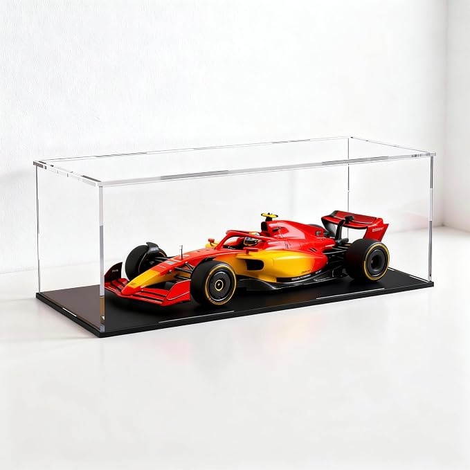 Large Acrylic Display Case, Clear Acrylic Display Box with Matte Base, Dustproof Collectible Storage Cases, DIY Easy Assembly Showcase for Figures, Models, Collectibles, 16 x 7 x 7 inch