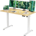 Claiks Electric Height Adjustable Standing Desk, 55x24 Inch, Bamboo | Smooth Height Adjustment, 3 Memory Presets, Cable Management Hub&Hook, Stable Steel Frame, 176lbs Capacity, Easy Assembly
