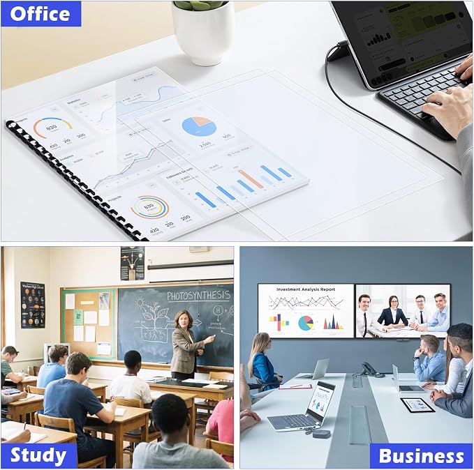TOTiyea 100 Pack 8 Mil Ultra Clear Binding Covers,Letter Size | Clear cover sheets for binding,Unpunched,long-lasting durability,Clear binding covers for office, school,business documents